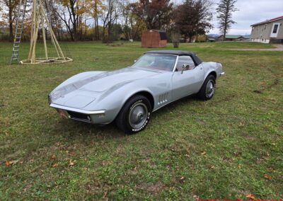1968 Silverstone Silver Corvette Stingray Convertible Manual For Sale