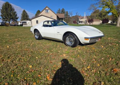 1971 White C3 Corvette Blue Interior For Sale