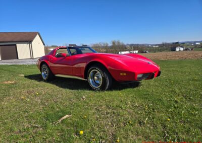 1975 Red C3 Corvette Stingray Manual Transmission Black Leather Interior