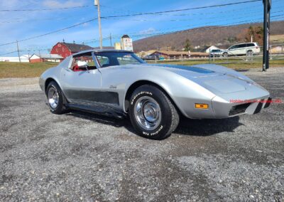 1975 Silver Corvette Stingray Red Interior For Sale