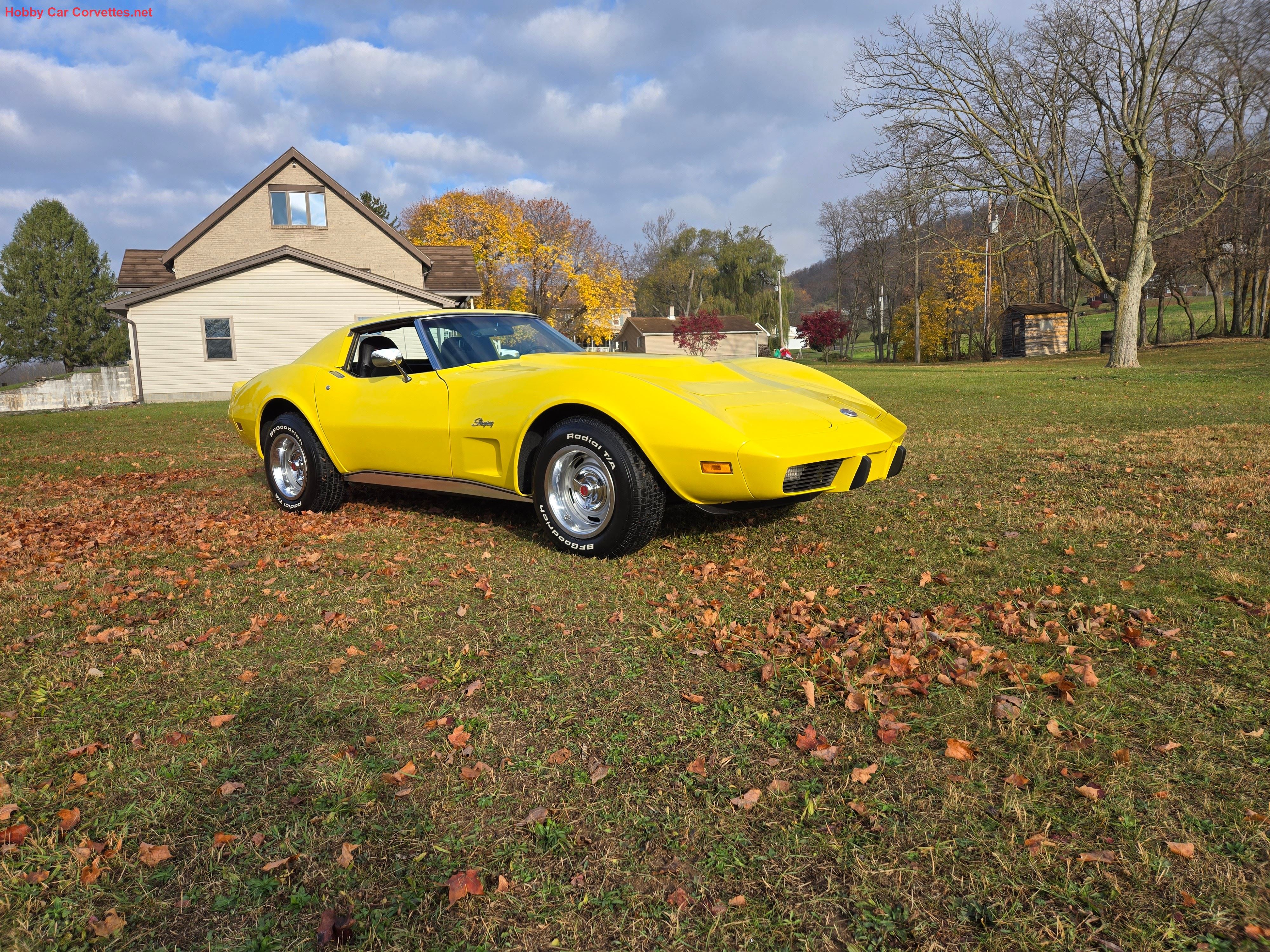 1975 Yellow Corvette 4spd Stingray For Sale