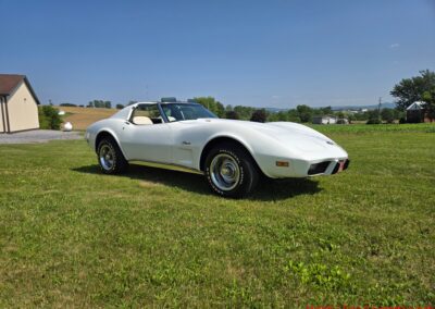 1976 White L82 Corvette Stingray Green And White Interior For Sale