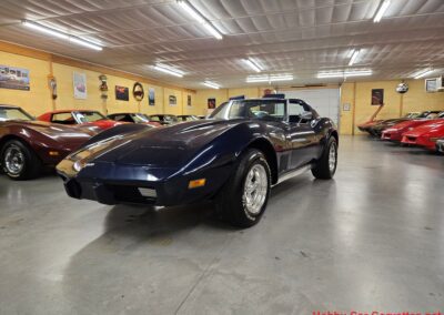 1977 Dark Blue Corvette Blue Leather Int For Sale