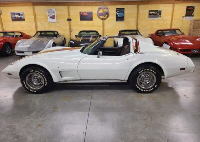 1977 White Corvette Manual Transmission T Top