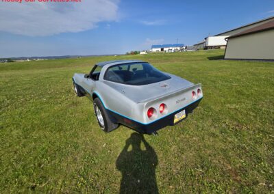1981 Silver/Dark Blue C3 Corvette Automatic Blue Leather Int For Sale