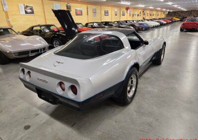 1981 Silver/Dark Blue C3 Corvette Blue Leather Int For Sale
