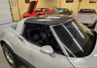 1981 Silver/Dark Blue C3 Corvette Blue Leather Int For Sale
