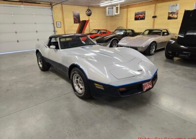 1981 Silver/Dark Blue C3 Corvette Blue Leather Int For Sale