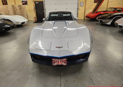 1981 Silver/Dark Blue C3 Corvette Blue Leather Int For Sale
