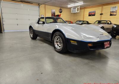 1981 Silver/Dark Blue C3 Corvette Blue Leather Int For Sale