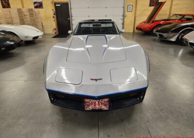 1981 Silver/Dark Blue C3 Corvette Blue Leather Int For Sale