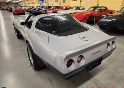 1981 Silver/Dark Blue C3 Corvette Blue Leather Int For Sale