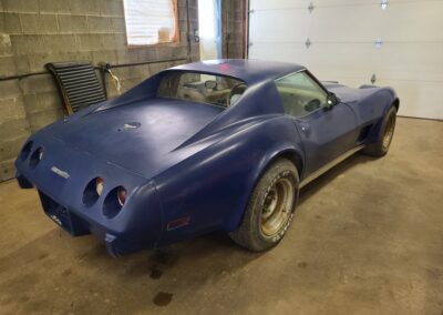 1977 Dark Blue Corvette T Top Blue Leather Int For Sale