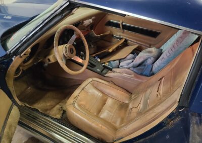 1977 Dark Blue Corvette T Top Blue Leather Int For Sale