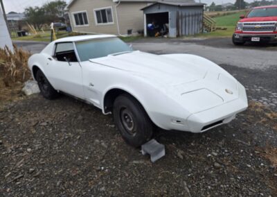 1974 White Corvette Black Interior 4spd For Sale