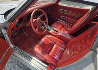 1976 Silver Corvette Red Leather Interior