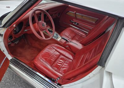 1976 White L82 C3 Corvette Stingray Red Interior