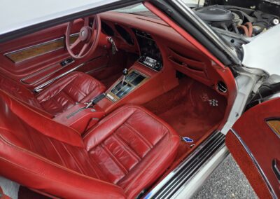1976 White L82 C3 Corvette Stingray Red Interior